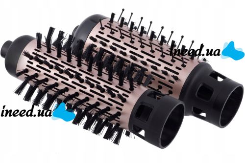 Hair Dryer Styler Brush for Hair Drying Kemei KM-8020 2 in 1, Rotating Curling Brush with nozzle for styling, curling and straightening 1000W White