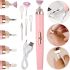 Фрезер для манікюру і педикюру Flawless Salon Nails бездротовий апарат для зняття гель-лаку з нігтів, портативна машинка з насадками USB рожева