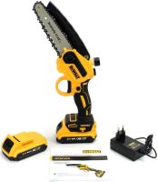 Аккумуляторная цепная мини пила DeWalt DCM160N 24V 4AH шина 20 см на 2 аккумулятора, электропила 8 дюймов с автоматической смазкой цепи в кейсе