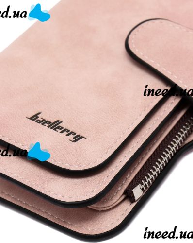 Жіночий замшевий гаманець Baellerry Forever N2345 Pink жіноче міні портмоне на 10 відділень для купюр і дрібниці 19х10. 5 см Рожеве