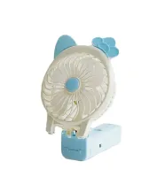 Folding Rechargeable Mini Fan Cartoon Cat Cartoon with Ears , Handheld Portable USB Fan with Folding Handle on Battery