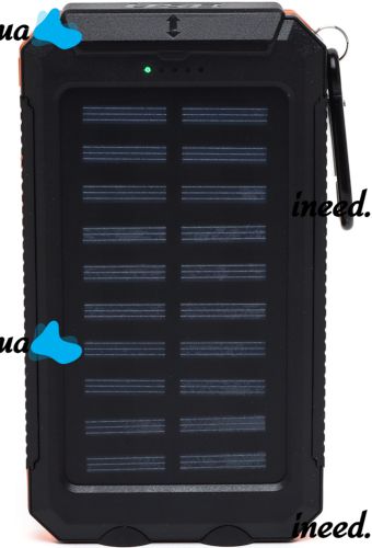 Портативний зарядний пристрій Power Bank Solar Charger QL-268 20000mAh протиударний повербанк з сонячною панеллю подвійний зарядкою USB ліхтариком