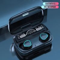 Беспроводные Bluetooth наушники Newest M10 с led дисплеем и индикатором заряда Black Черные сенсорные с экраном TWS М10 c powerbank Earbuds