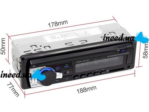 Universal Bluetooth Pioneer JSD-520 Bluetooth Car stereo player with USB and SD, Car stereo player with remote control in the car Black