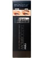 Ministar Brow Tattoo Black Black Waterproof Tint Paint with Tattoo Effect for eyebrow highlighting, Marker Gel #102 10 ml for eyebrow tattooing