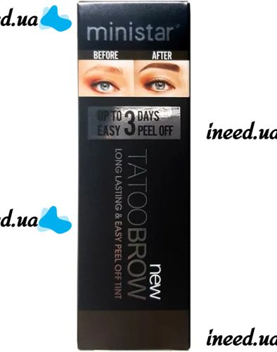 Ministar Brow Tattoo Black Black Waterproof Tint Paint with Tattoo Effect for eyebrow highlighting, Marker Gel #102 10 ml for eyebrow tattooing