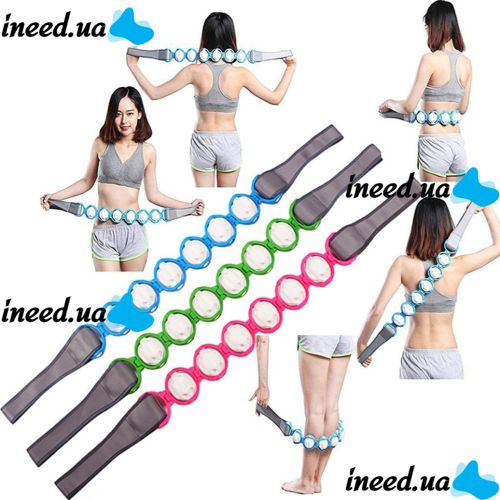 Роликовий масажер для шиї і спини Multi functional HX-8866 Massager Стрічковий масажер-стрічка massger thread Body Massage Roller Rope