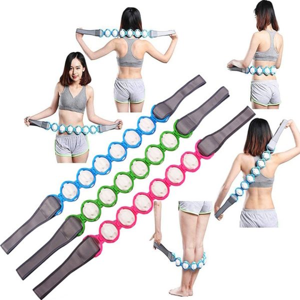 Roller massager for neck and back Multi functional HX-8866 massager Tape massager-tape massger thread Body Massage Roller Rope