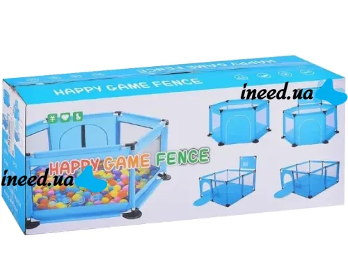 Bambi M1340 folding playpen with mosquito net for children's play, DreamToys Hexagonal ball dry pool with fence for toddlers