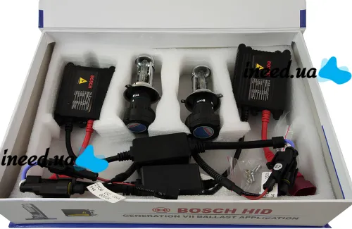 Set of xenon Bosch H3 HID 5000K 35W 12V with ignition boxes and lamps, set of xenon lamps for headlights in car White
