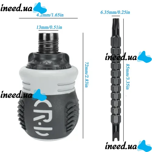 Multifunctional Ratchet Telescopic Mini Screwdriver with Double Head CR-V 13 in 1, Reversible Screwdriver with Ratchet and Magnetic Bits