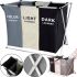 Складная корзина органайзер Laundry Basket B14 для сортировки грязного белья на 3 отсека 120л, Бельевой ящик для вещей с 3 отделениями в ванную