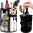 Rotary Organizer for Cosmetics Rotation Cosmetic Box 360 SX249, Cosmetic Box Stand 7006 for Storing Brushes and Tools Black