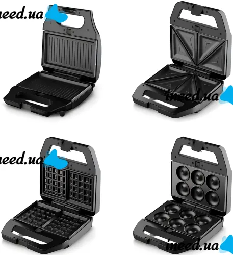 Electric sandwich maker Bitek BT-551 1800W with 8 removable molds sandwich maker, grill, waffle maker, nut maker with non-stick coating from mains 220V