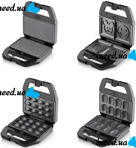 Electric sandwich maker Bitek BT-551 1800W with 8 removable molds sandwich maker, grill, waffle maker, nut maker with non-stick coating from mains 220V