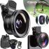 Professional Wide Angle Macro lens Apexel APL-045WM for photo and Video 0.45x-12.5x, CGJ1 2in1 Lens Set for Macro photography on HA-55 phone