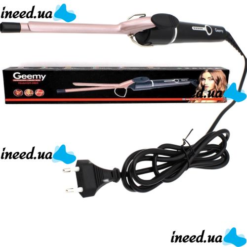 Gemei GM-2825 ceramic pro 9mm professional thin curling iron for small curls, Tourmaline-coated Afro, Gemmy Curling Iron
