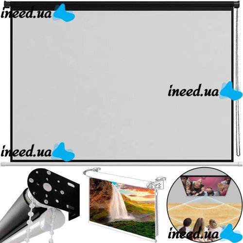 Wall Screen for Projector 4:3 72 inches Projection Roll Hanging HD Screen for Presentations with Manual Control and Roller Shutters 145X110 cm