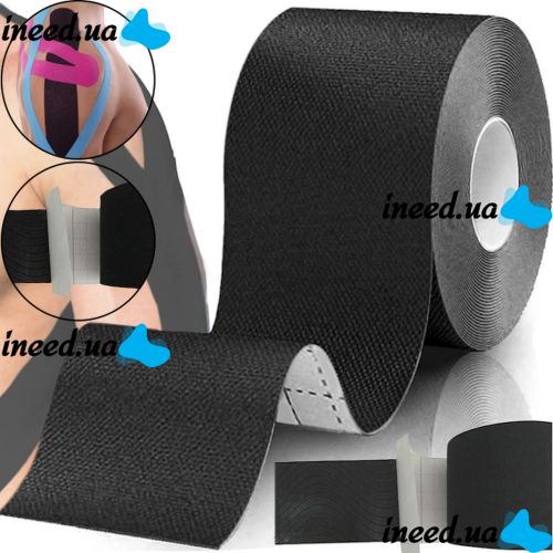 Sports Kinesio tape Kinesiology Sportstape & Therapy 5cm 5m Waterproof Patch, Kinesiological Elastic Band for Muscle Support Black