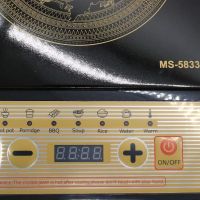 Індукційна сенсорна електроплита Domotec MS-5833 на 1 конфорку 2000W портативна настільна електрична плита з дисплеєм таймером MS5833 Чорна