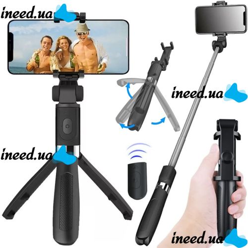 Selfie Stick Tripod Selfie Stick L01 70cm Telescopic Tripod for Selfie, Monopod Tripod with Holder for Phone with Bluetooth Remote Control L-01