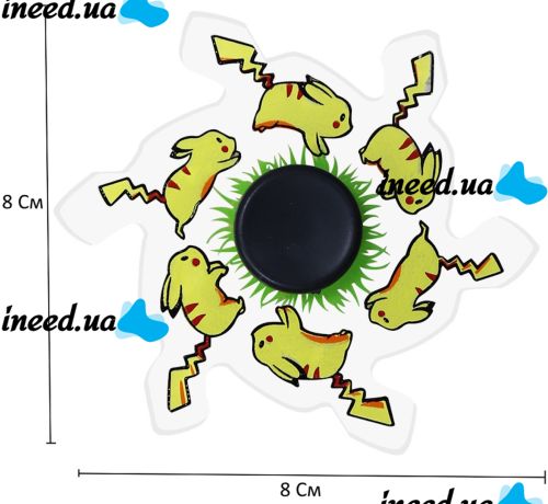 Дитяча іграшка антистрес спиннер біжить Пікачу Run Animated Spinner 0057F з ефектом 3D анімації через камеру Покемон TL - 24 для дітей і дорослих