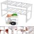 Багатофункціональна регульована кухонна Полиця стійка Kitchen Rack 38-70 см для зберігання посуду, розсувний органайзер під раковину 2 яруси Біла
