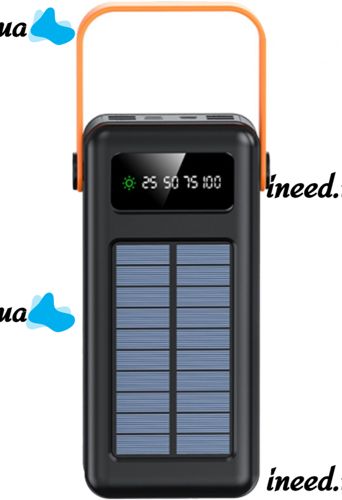 Portable Charger Power Bank Voltronic YM-635CX 50000mAh with Solar Panel and Solar Flashlight External Battery Powerbank for Charging
