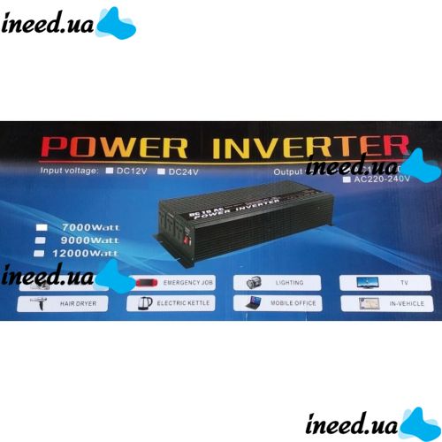Автомобільний інвертор UN-3063 9000W 12V-220v, Авто перетворювач напруги струму від прикурювача і акумулятора 12В 9000В з захистом від перегріву