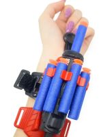 Дитяча іграшка рукавичка бластер Людина павук Spider man gloves з 10 м'якими кулями, Іграшкова зброя пістолет Спайдер мен на руку з барабаном
