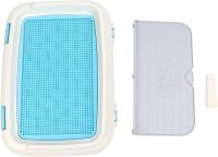 Лоток для собак зі стовпчиком і стінкою Dog Toilet UniZoo 47. 5x36 см двошаровий туалет з рамкою і сіткою під пелюшку для собак із захистом від бризок