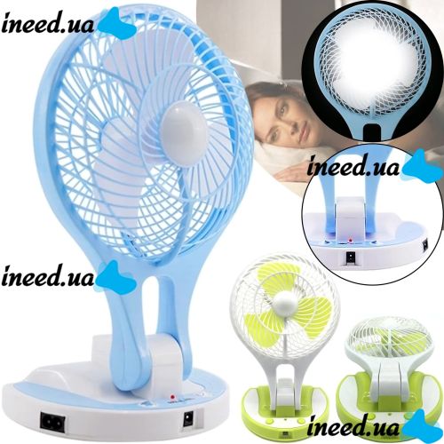 Desktop Folding Fan with Lamp Handy Mini Fan JR-5580 12V 220V with LED Backlight from 18650 Batteries Rechargeable Mini Fan