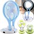 Desktop Folding Fan with Lamp Handy Mini Fan JR-5580 12V 220V with LED Backlight from 18650 Batteries Rechargeable Mini Fan