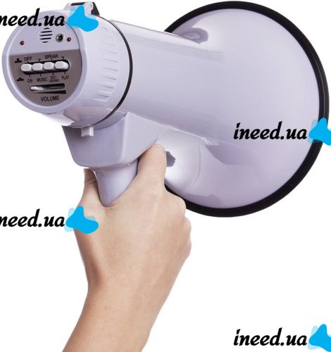 Hand-held megaphone horn HW-20B 30W range 300m large speaker on a belt with a remote microphone and voice recording function on a HW20B battery