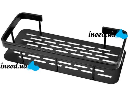 Настенная прямая полка в ванную Storage Rack AND197, Навесной органайзер 30х13х5.5см держатель для ванной XL-915 под косметические принадлежности на стену