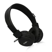 NIA X3 Wireless Over-ear Bluetooth Headphones with MP3 Player and FM Black, Full-size Bluetooth Stereo Headphones with Microphone and Radio Black