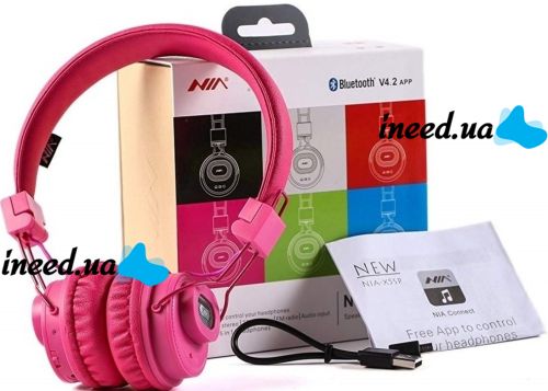 Wireless Bluetooth Stereo Headphones Nia X5SP Foldable Stereo Headphones 5 in 1 with Microphone, MP3 Player, Bluetooth FM Radio, Speaker for Phone