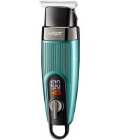 Акумуляторна машинка для стрижки волосся VGR V-975 5W бездротовий чоловічий тример для окантовки бороди і вусів зі змінними насадками і дисплеєм USB