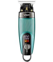 Акумуляторна машинка для стрижки волосся VGR V-975 5W бездротовий чоловічий тример для окантовки бороди і вусів зі змінними насадками і дисплеєм USB