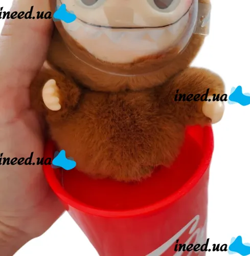 Children's plush toy The Monsters Labubu Coca Cola 15cm, Soft collectible Labubu surprise figurine in a Coca Cola can for kids