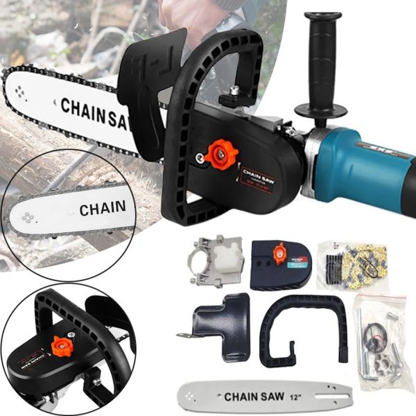 Насадка Chain Saw 12" цепная пила для болгарки Grand 300QF Pro с системой смазки цепи для МШУ болгарок 30см с ручкой и масляным бачком