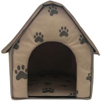 М'який будиночок для собак і кішок Portable Dog House портативна складна будка для домашніх тварин, розкладне спальне місце на флісі для вихованців