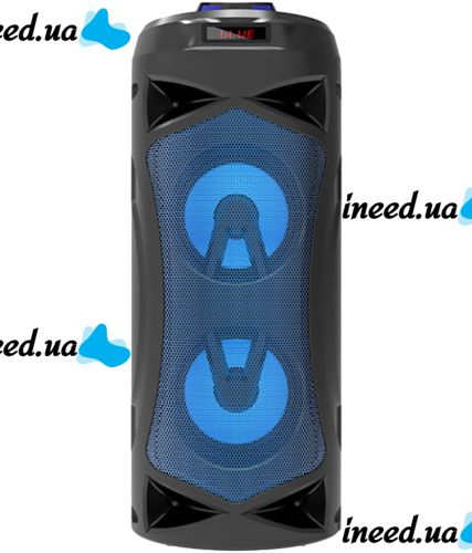 Бездротова Bluetooth колонка динамік SoonBox S4403 з LED підсвічуванням 10W і мікрофоном, акумуляторна блютуз акустика караоке USB SD FM AUX Чорна