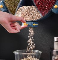 Настінний диспенсер карусель Rotatable Multi-Grain Cans для зберігання круп 6 відділень 360, що обертається органайзер сипучих продуктів з дозатором
