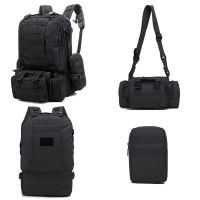 Tactical Men's Backpack B08 for 55 liters with removable pouches, Travel Military Bag (55x40x25 cm) with Molly Oxford 600D System Black