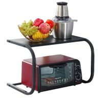 Настільна Полиця стелаж для мікрохвильовки Multifunctional Microwave rack AND979, кухонний органайзер над мікрохвильовою піччю СВЧ для дрібниць Чорна