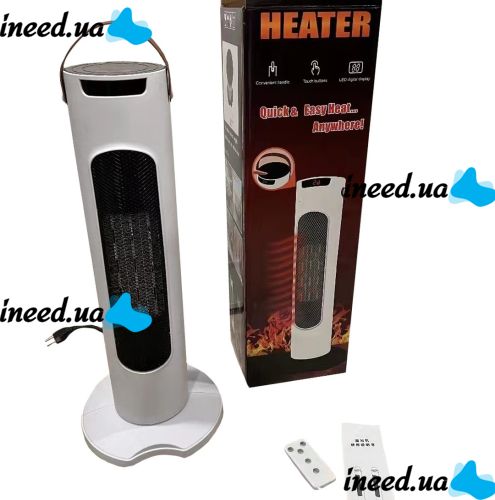 Электрический башенный обогреватель Quick & Easy Heat MAG-639 2200W, Портативный электрообогреватель для дома, Тепловентилятор 2200 Вт от сети Белый
