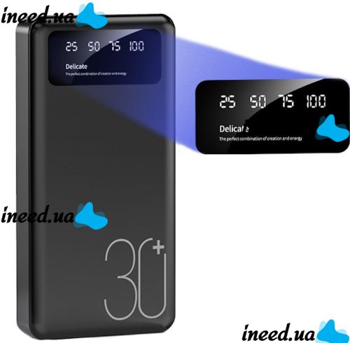 Charger UMB Power Bank 30000 mAh Martec Delicate 2xUSB with Flashlight, Portable Battery Powerbank External Battery Charging for Phone