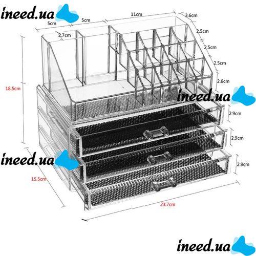 Desktop Acrylic Organizer Cosmetic Box CX-8702 with mirror for cosmetics and small items JN-870, Cosmetic box with drawers JN-878