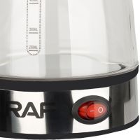 Електрична турка кавоварка кавоварка RAF R.125 0.5л для приготування кави, Електротурка Раф 500мл зі скляною чашею і автовідключенням Срібляста